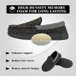 EUXTERPA Men's Moccasins Slippers Indoor Outdoor Classic Comfy Warm Soft Memory Foam Slippers Moccasin Shoes for Husband,Dad,Brother Anti-Slip Outsole Black-Grey