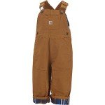 Carhartt Baby-Boys Washed Canvas Bib Overall, Carhartt Brown, 24 Months