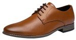 Jousen Men's Oxford Plain Toe Brown Dress Shoes Leather Classic Business Formal Derby Shoes(A5A098 Brown 11)