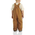 Carhartt Baby-Boys Washed Canvas Bib Overall, Carhartt Brown, 24 Months