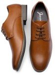 Jousen Men's Oxford Plain Toe Brown Dress Shoes Leather Classic Business Formal Derby Shoes(A5A098 Brown 11)
