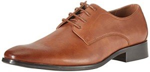 Amazon Essentials Men's Derby Shoe, Black Dark Caramel Faux Leather, 11.5