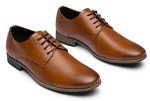 Jousen Men's Oxford Plain Toe Brown Dress Shoes Leather Classic Business Formal Derby Shoes(A5A098 Brown 11)