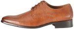 Amazon Essentials Men's Derby Shoe, Black Dark Caramel Faux Leather, 11.5