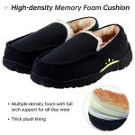 Vonair Mens Moccasin Slippers Indoor Outdoor Slip on Warm House Shoes Breathable Moccasins for Men 11 US Black