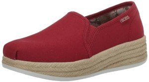 Skechers Women's Urban Highlites. Espadrille Slip On. Platform, RED, 6.5
