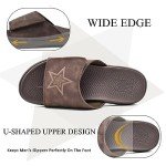 KuaiLu Mens Slides Soft Cushion Sport Sandals with Plantar Fasciitis Arch Support Adjustable Open Toe Summer Slippers Slip on Indoor Outdoor Sandalias Para Hombres, Dark Brown Size 11