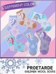 ProEtrade Merino Wool Socks for Kids Toddlers Boys Girls Thick Warm Winter Hiking Heavy Thermal Cozy Crew Boot Unicorn Gift Stocking Stuffers Socks 6 Pack (Unicorn,4-7 Y)