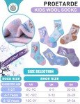 ProEtrade Merino Wool Socks for Kids Toddlers Boys Girls Thick Warm Winter Hiking Heavy Thermal Cozy Crew Boot Unicorn Gift Stocking Stuffers Socks 6 Pack (Unicorn,4-7 Y)