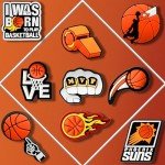 YLOKO Sports Shoe Charms, 9PCS Basketball Shoe Charm, Boys Shoe Decoration Accessories, PVC Shoe Charms for Clogs Sandals Kids Party Favor