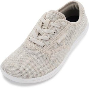 WHITIN Women's Knit Wide Barefoot Shoes Minimalsit Width Toe Box Sneakers Zero Drop Sole Minimus Size 9 9W Trail Running Walking Training Beige 40