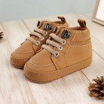 Meckior Toddler Baby Boys Girls High Tops Ankle Sneakers Soft Anti-Slip Sole PU Leather Moccasins Infant Newborn Prewalker First Walking Crib Shoes