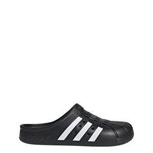 adidas Unisex Adilette Clogs Slide Sandal, Core Black/White/Core Black, 14 US Women/13 US Men