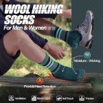 ANTSANG Merino Wool Hiking Socks for Men & Women Thermal Warm Winter Thick Cozy Athletic Crew Work Boot Gift Socks Stocking Stuffers 5 Pairs(Green/Grey/Black,M)