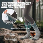 ANTSANG Merino Wool Hiking Socks for Men & Women Thermal Warm Winter Thick Cozy Athletic Crew Work Boot Gift Socks Stocking Stuffers 5 Pairs(Green/Grey/Black,M)