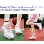 Beita Basketball Shoes for Women Fashion Sneakers Sport Shoes Anti Slip Breathable,Pink,5