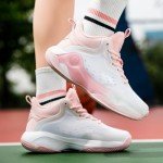Beita Basketball Shoes for Women Fashion Sneakers Sport Shoes Anti Slip Breathable,Pink,5