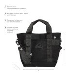 adidas Mini Tote (5L) Small Compact Durable Travel Crossbody Carry Bag, Canvas/Black, One Size