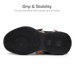 DREAM PAIRS Boys Girls Basketball Shoes Little Kid Big Kid Non-Slip Sport Athletic Sneakers Boys Comfortable Durable School Training Shoes Black/Gold/Purple Size 5 Big Kid SDBS2302K