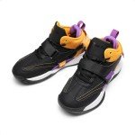 DREAM PAIRS Boys Girls Basketball Shoes Little Kid Big Kid Non-Slip Sport Athletic Sneakers Boys Comfortable Durable School Training Shoes Black/Gold/Purple Size 5 Big Kid SDBS2302K