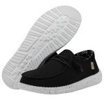 Hey Dude Women's Wendy Basic Wide Black Odyssey Size 8 | Women's Shoes | Women's Slip On Shoes | Comfortable & Light-Weight