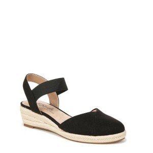 LifeStride Womens Kimmie Wedge Espadrilles Black 9 W