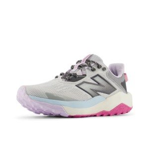 New Balance Women's Dynasoft Nitrel V6 Trail Running Shoe, Grey Matter/Magnet/Real Pink, 9.5