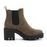 Women's Chelsea Boots Fashion Platform High Heel Ankle Booties Round Toe Casual Elastic Chunky Block Heel Boots