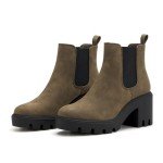 Women's Chelsea Boots Fashion Platform High Heel Ankle Booties Round Toe Casual Elastic Chunky Block Heel Boots