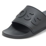 BOSS Big Logo Slide Sandals, black olive, 9