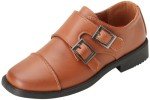 Josmo Boy’s Dress Shoes – Hook and Loop Double Monk Strap Cap Toe Oxford Loafers (Little Kid/Big Kid), Size 5 Big Kid, Tan