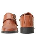 Josmo Boy’s Dress Shoes – Hook and Loop Double Monk Strap Cap Toe Oxford Loafers (Little Kid/Big Kid), Size 5 Big Kid, Tan