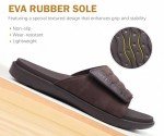 ONCAI Mens Sandals Adjustable Straps Orthotic Plantar Fasciitis Open Toe Athletic Sport Slides with Soft Comfy Arch Support Footbed Brown Size 13