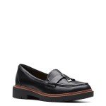 Clarks Women's Westlynn Bella Loafer, Black Leather, 9.5