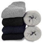 Josnown 5 Pairs Wool Socks Mens, Thick Warm Winter Thermal Hiking Socks, Soft Cozy Boot Socks