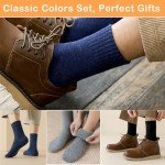Josnown 5 Pairs Wool Socks Mens, Thick Warm Winter Thermal Hiking Socks, Soft Cozy Boot Socks
