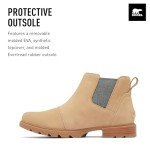 SOREL Women's Emelie lll Chelsea Waterproof Boot - Dusty Tan, Gum 10 - 8.5