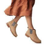 SOREL Women's Emelie lll Chelsea Waterproof Boot - Dusty Tan, Gum 10 - 8.5