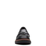 Clarks Women's Westlynn Bella Loafer, Black Leather, 9.5