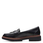 Clarks Women's Westlynn Bella Loafer, Black Leather, 9.5