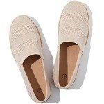 POVOGER Women's Black Flats Mesh Slip On Shoes Breathable Loafers Espadrilles Flats Soft Womens Casual Shoes (Bare Pink,US09)
