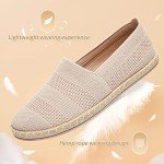 POVOGER Women's Black Flats Mesh Slip On Shoes Breathable Loafers Espadrilles Flats Soft Womens Casual Shoes (Bare Pink,US09)