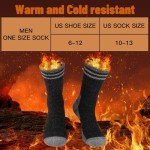 COOVAN Mens Merino Wool Crew Socks Thermal Warm Winter Socks Soft Cozy Boot Socks for Cold Weather Work Hiking 5 Pairs