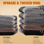 COOVAN Mens Merino Wool Crew Socks Thermal Warm Winter Socks Soft Cozy Boot Socks for Cold Weather Work Hiking 5 Pairs