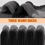 COOVAN Mens Merino Wool Crew Socks Thermal Warm Winter Socks Soft Cozy Boot Socks for Cold Weather Work Hiking 5 Pairs