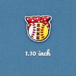 Xaldrichasta 25Pcs Softball Shoe Charms for Clog Different Matching Sandals Wristbands Bracelets, Sports Ball Shoe Charms Decorations (Softball)