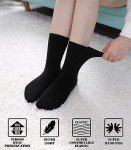 FNOVCO Wool Socks for Women Winter Warm Hiking Boot Thick Thermal Cozy Crew Socks 5 Pairs (Black)