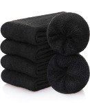 FNOVCO Wool Socks for Women Winter Warm Hiking Boot Thick Thermal Cozy Crew Socks 5 Pairs (Black)