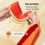 Women's Flats Shoes,Breathable Black Espadrilles Flats,Black and White Slip on Shoes,Lightweight and Soft(Orange red.US9)