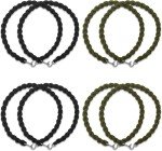 BLMHTWO 8PCS Military Boot Straps, Elastic Boot Bands Blousing Garter Straps Outdoor Legging Rope with Metal Hook for Pants Men and Women Outdoor Hiking Military(Green+Black)